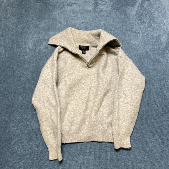 Charter Club Sweaters - Charter Club Cashmere Sweater Womens Medium Gray Long Sleeve Winter Quarter Zip